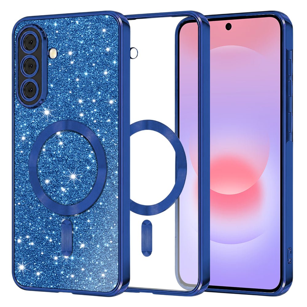Techsuit Samsung Galaxy A37 5G - Θήκη Σιλικόνης - Luxury Glitter MagSafe - Deep Blue