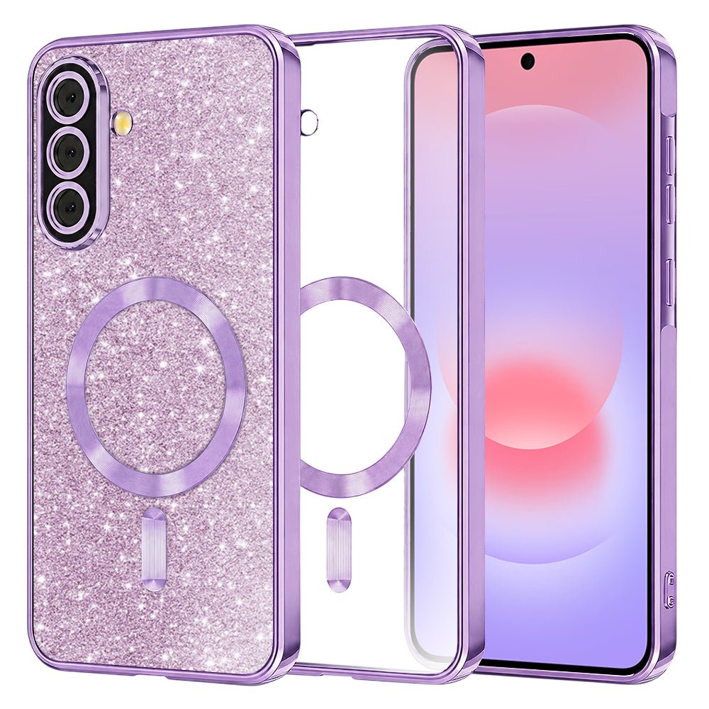 Techsuit Samsung Galaxy A37 5G - Θήκη Σιλικόνης - Luxury Glitter MagSafe - Light Purple