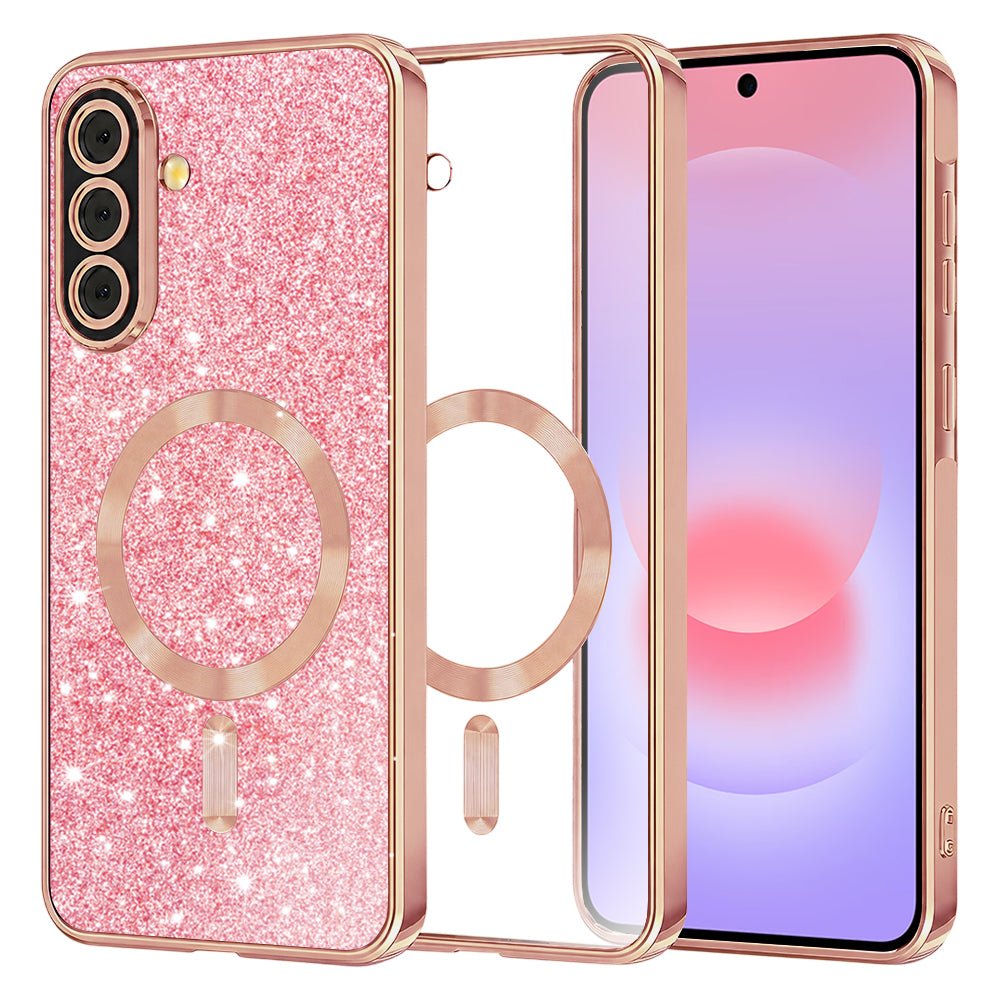 Techsuit Samsung Galaxy A37 5G - Θήκη Σιλικόνης - Luxury Glitter MagSafe - Rose Gold