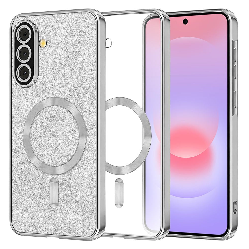 Techsuit Samsung Galaxy A37 5G - Θήκη Σιλικόνης - Luxury Glitter MagSafe - Silver