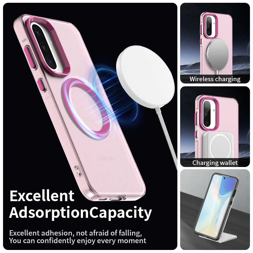 Techsuit Samsung Galaxy A56 5G - Σκληρή Θήκη με Πλαίσιο Σιλικόνης και MagSafe - CandyCase MagSafe - Pink