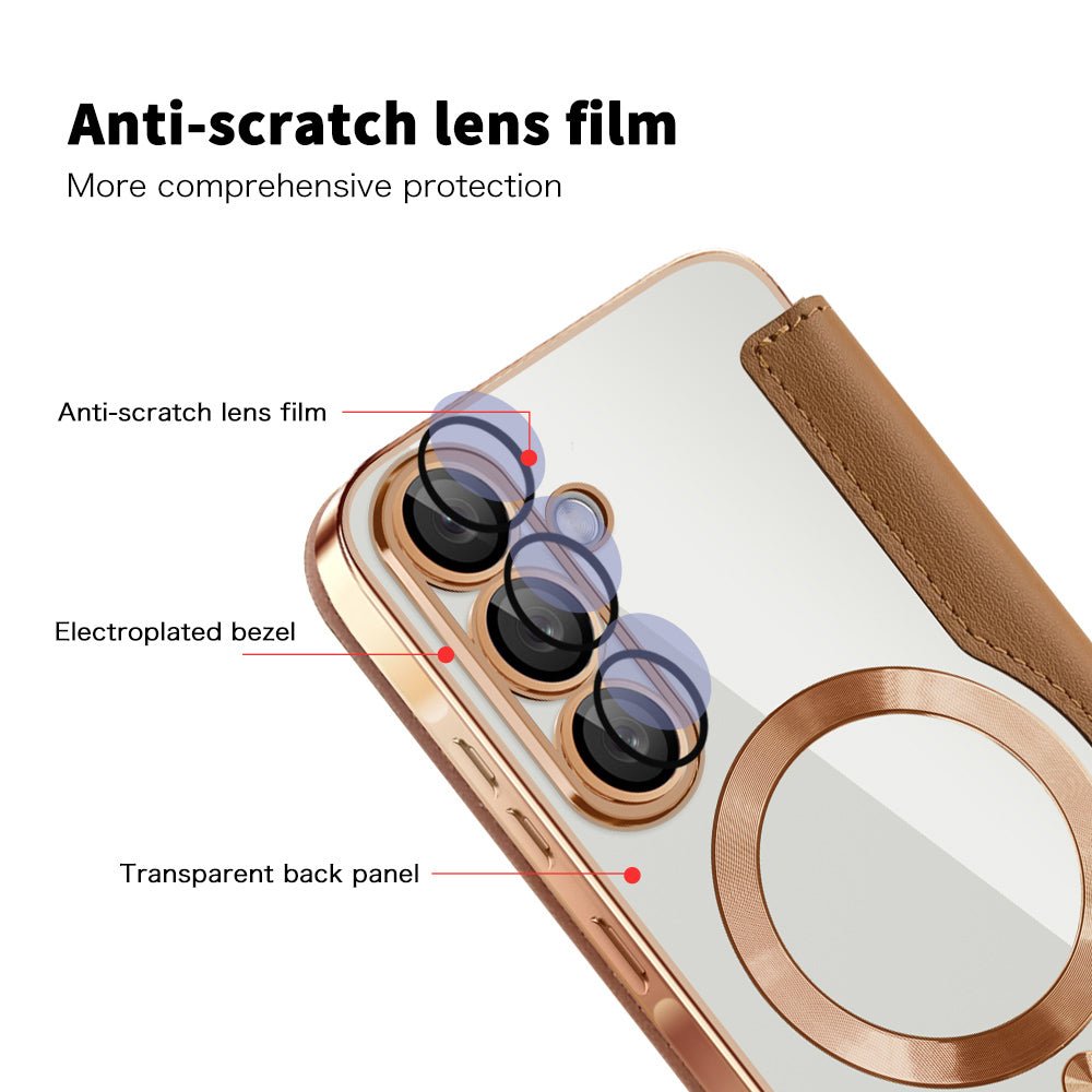 Techsuit Samsung Galaxy A56 5G - Θήκη Βιβλίο με MagSafe με Υποδοχές Καρτών και RFID Προστασία - SmartMag Book Case - Brown