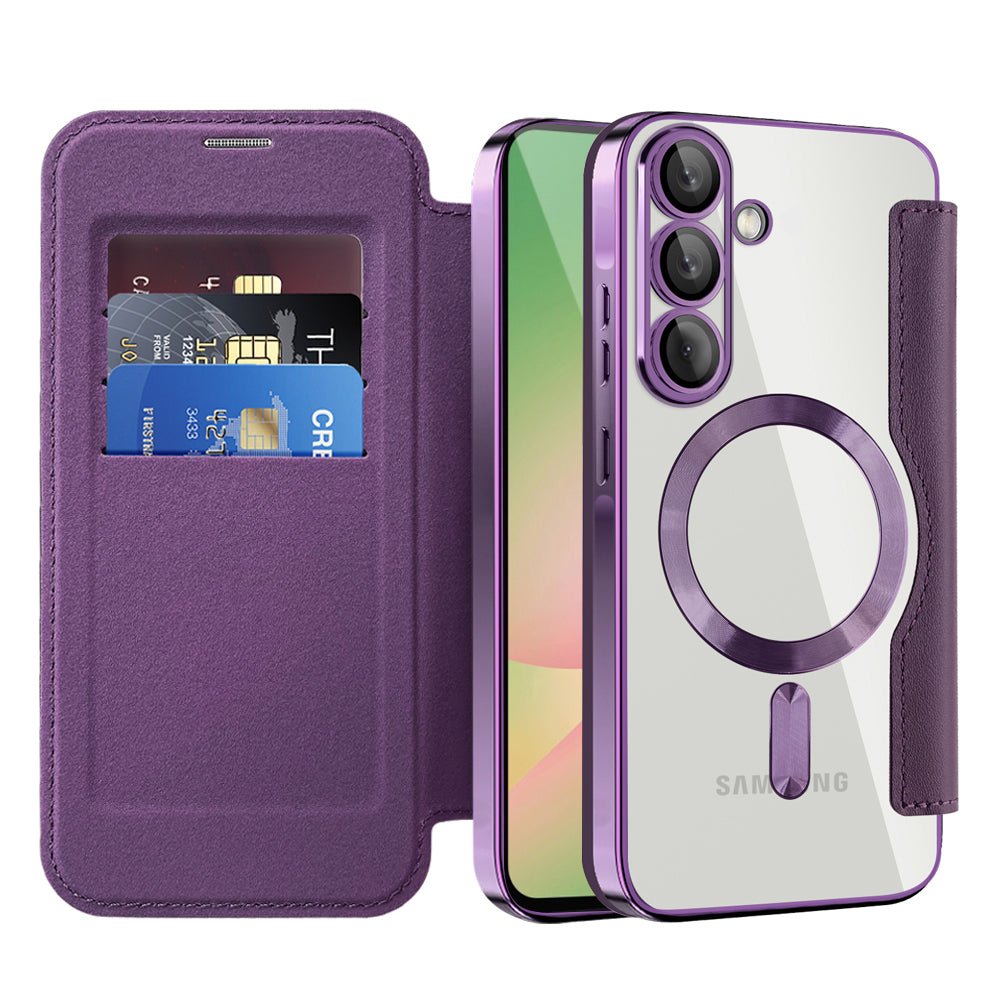 Techsuit Samsung Galaxy A56 5G - Θήκη Βιβλίο με MagSafe με Υποδοχές Καρτών και RFID Προστασία - SmartMag Book Case - Purple