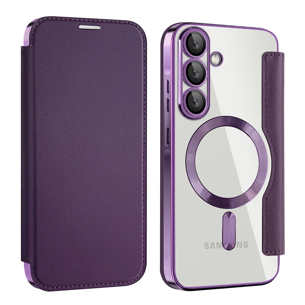 Techsuit Samsung Galaxy A56 5G - Θήκη Βιβλίο με MagSafe με Υποδοχές Καρτών και RFID Προστασία - SmartMag Book Case - Purple