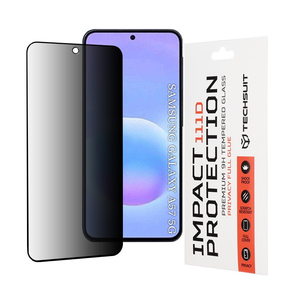 Techsuit Samsung Galaxy A57 5G - Privacy Full Screen Full Glue Αντιχαρακτικό Γυαλί Οθόνης - Privacy Black