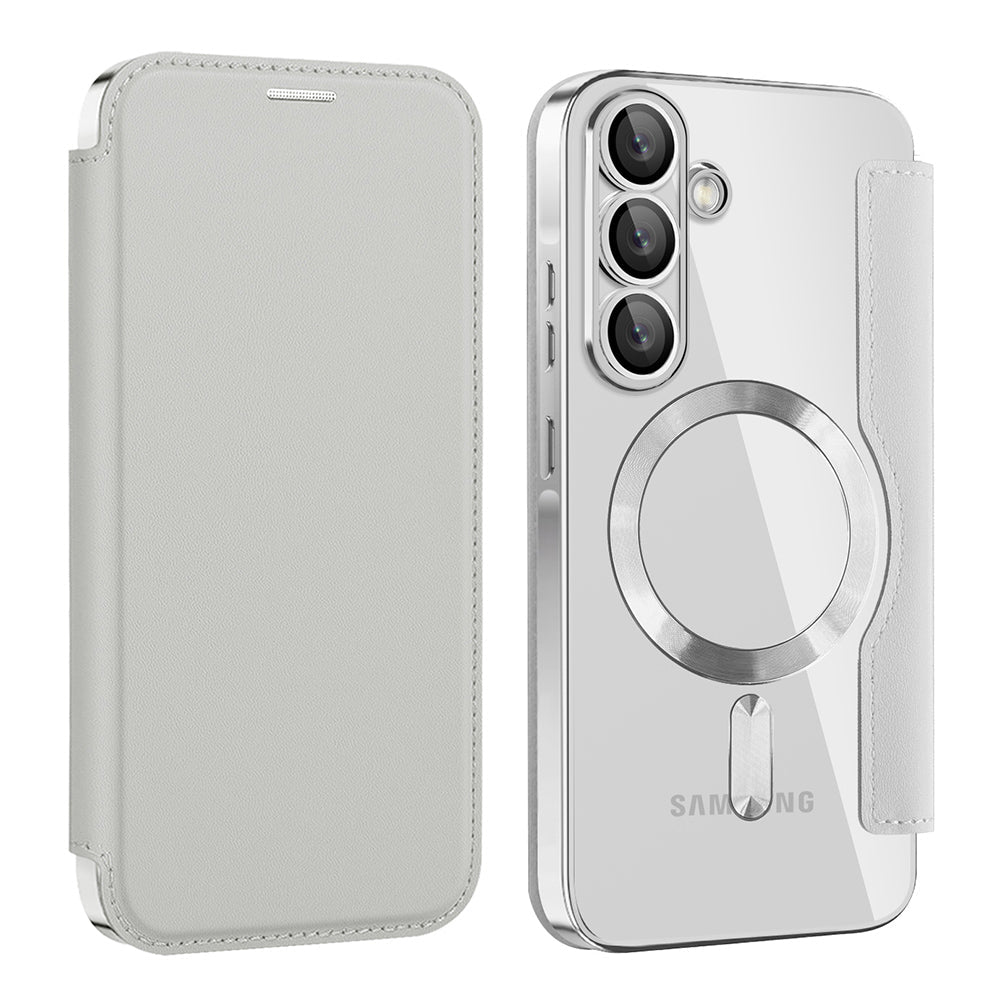 Techsuit Samsung Galaxy A57 5G - Θήκη Βιβλίο με MagSafe με Υποδοχές Καρτών και RFID Προστασία - SmartMag Book Case - Grey