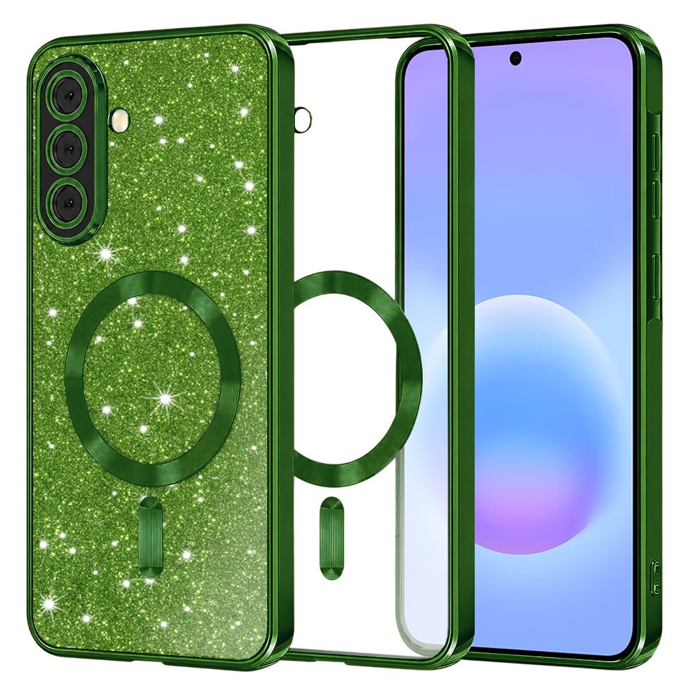 Techsuit Samsung Galaxy A57 5G - Θήκη Σιλικόνης - Luxury Glitter MagSafe - Deep Green