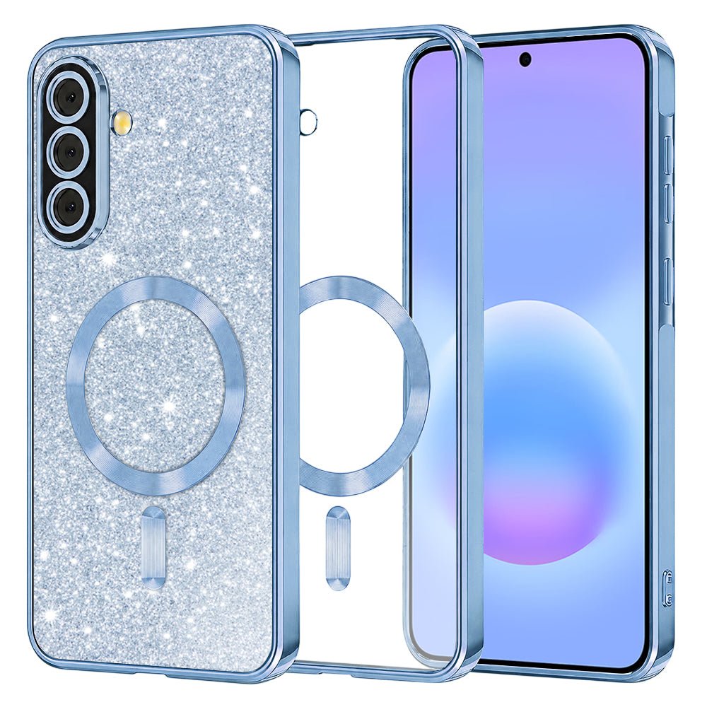 Techsuit Samsung Galaxy A57 5G - Θήκη Σιλικόνης - Luxury Glitter MagSafe - Light Blue