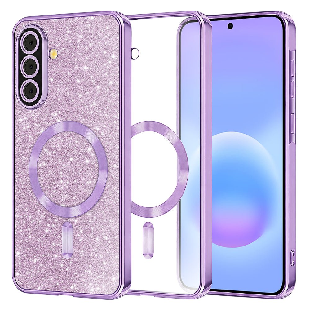 Techsuit Samsung Galaxy A57 5G - Θήκη Σιλικόνης - Luxury Glitter MagSafe - Light Purple
