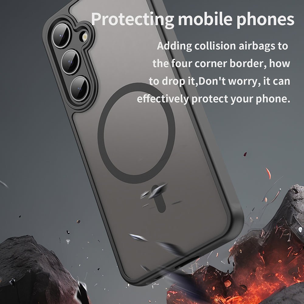 Techsuit Samsung Galaxy S24 FE - Σκληρή Θήκη με Πλαίσιο Σιλικόνης και MagSafe - HaloFrost II MagSafe - Black