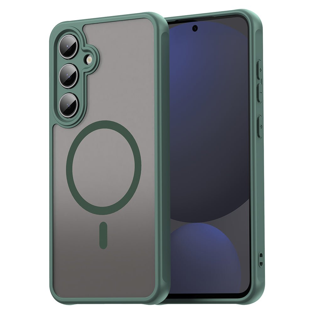 Techsuit Samsung Galaxy S24 FE - Σκληρή Θήκη με Πλαίσιο Σιλικόνης και MagSafe - HaloFrost II MagSafe - Green