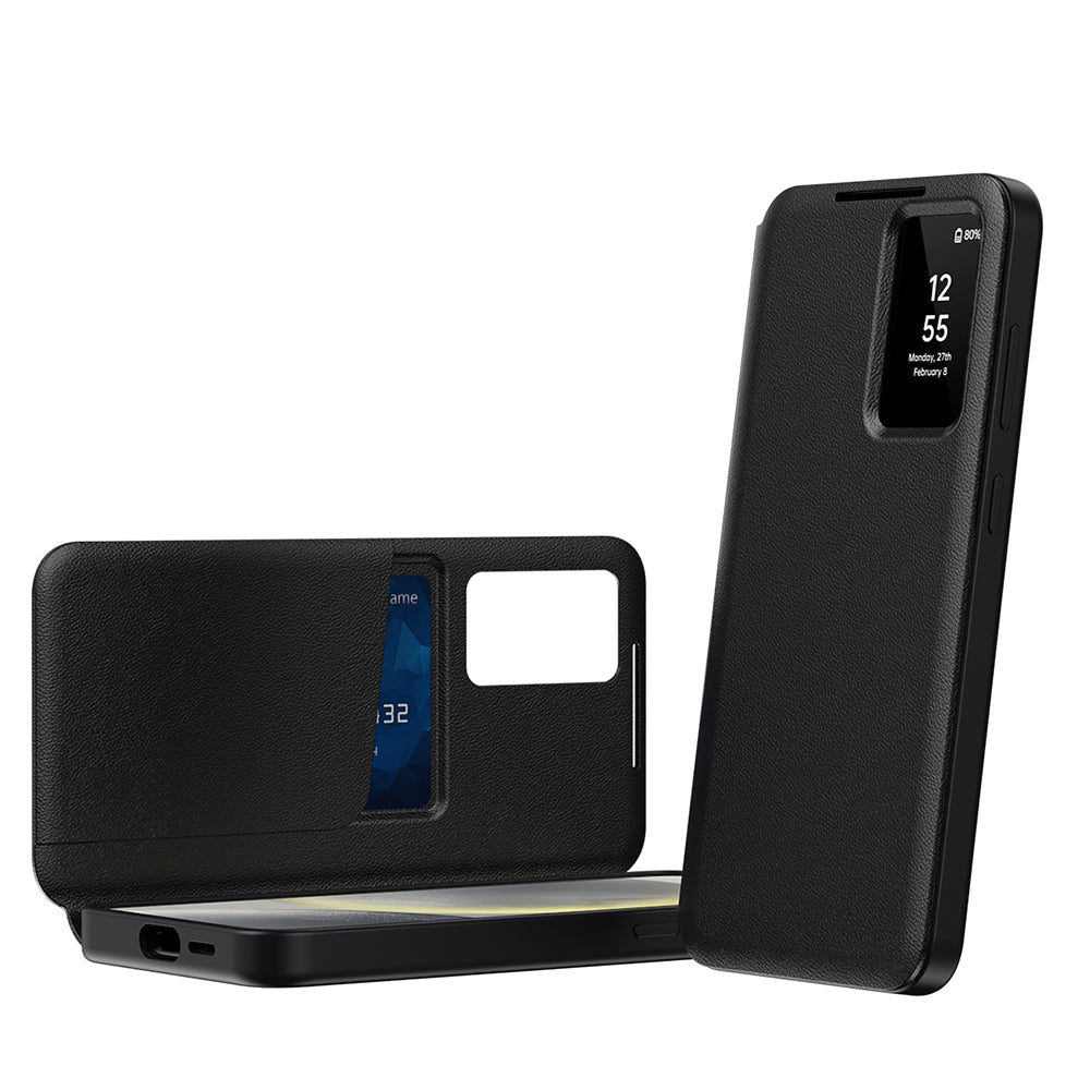 Techsuit Samsung Galaxy S24 Plus - Θήκη Βιβλίο με Θέση για 1 Κάρτα - SmartView Series - Black