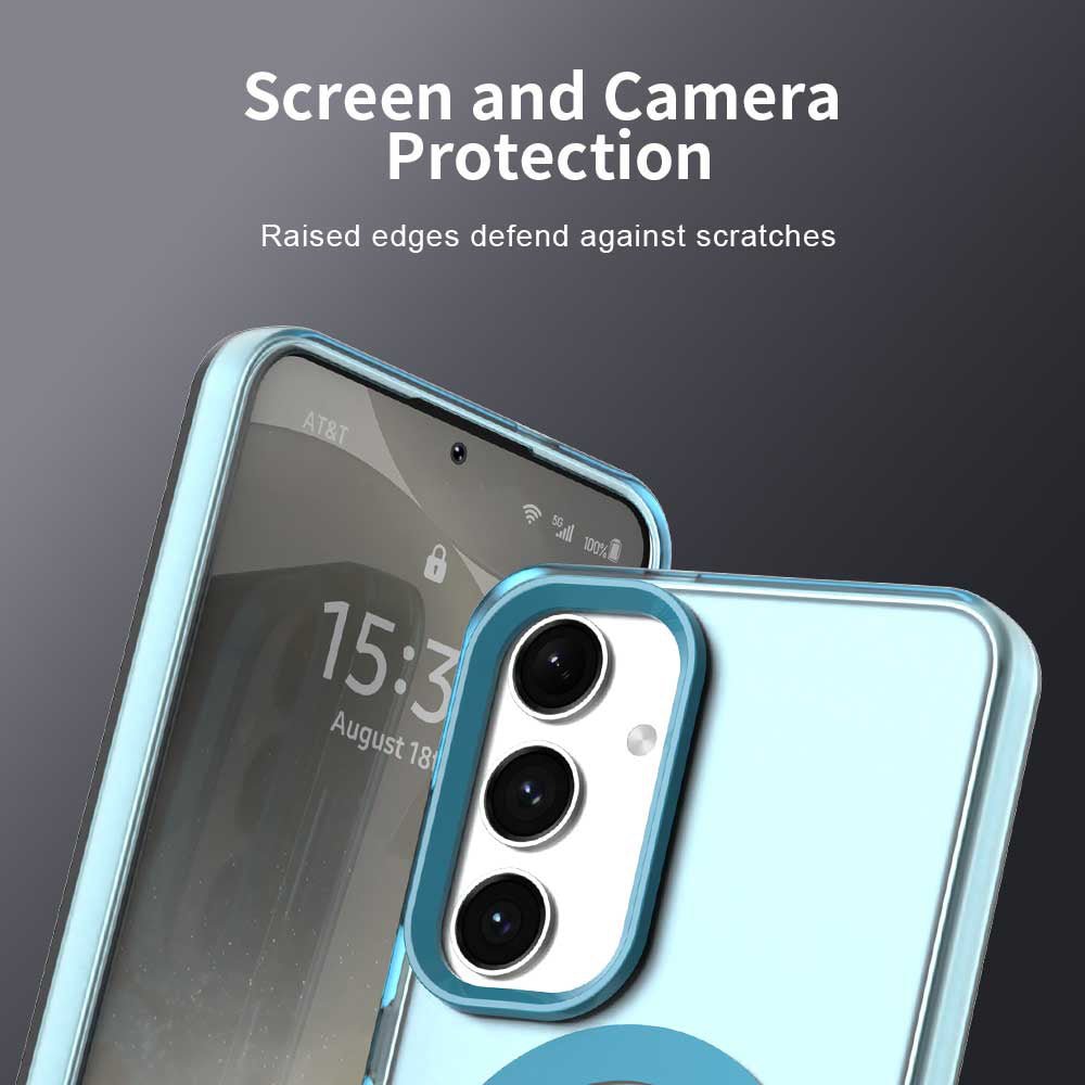 Techsuit Samsung Galaxy S24 / S25 - Σκληρή Θήκη με Πλαίσιο Σιλικόνης και MagSafe - CandyCase MagSafe - Blue