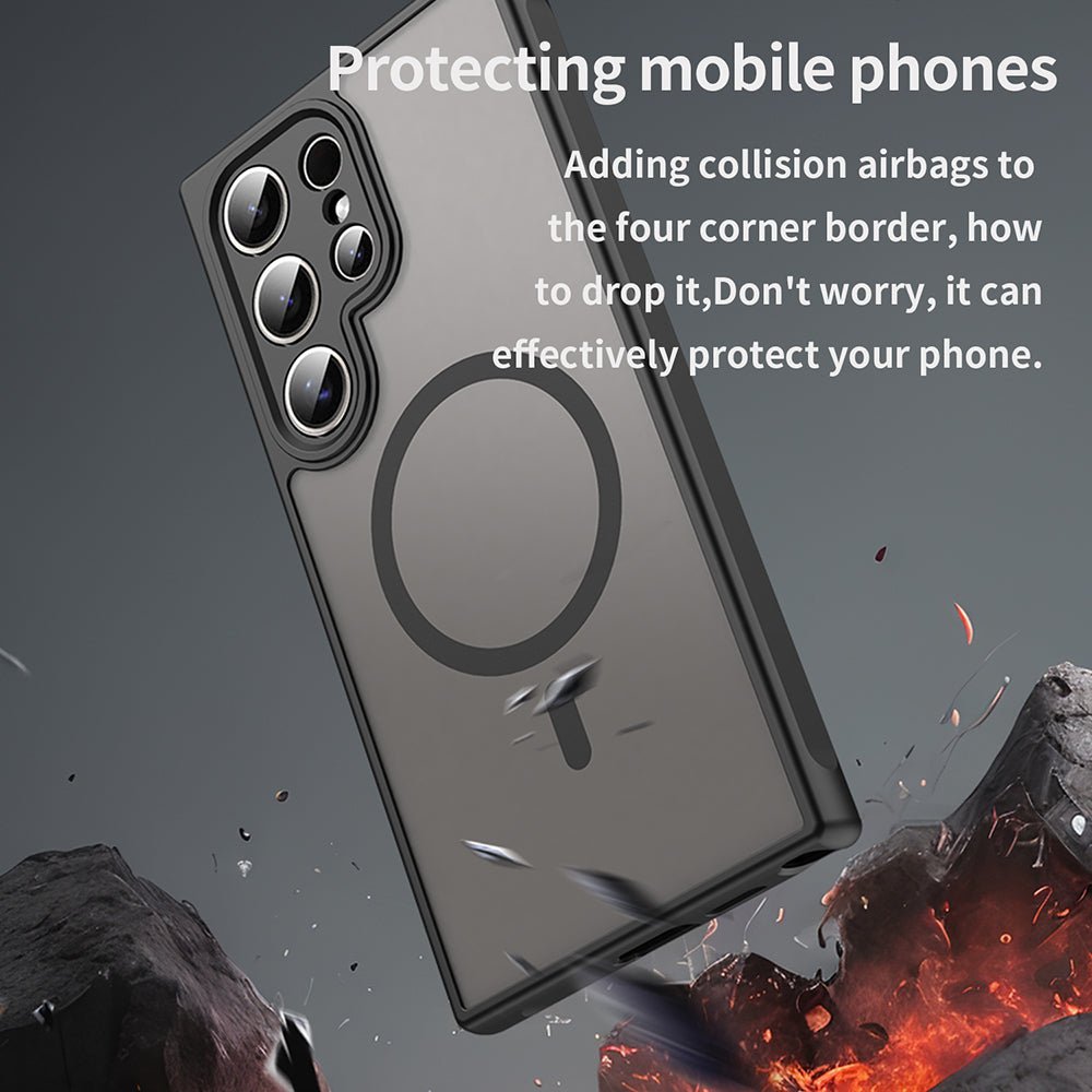 Techsuit Samsung Galaxy S24 Ultra - Σκληρή Θήκη με Πλαίσιο Σιλικόνης και MagSafe - HaloFrost II MagSafe - Black