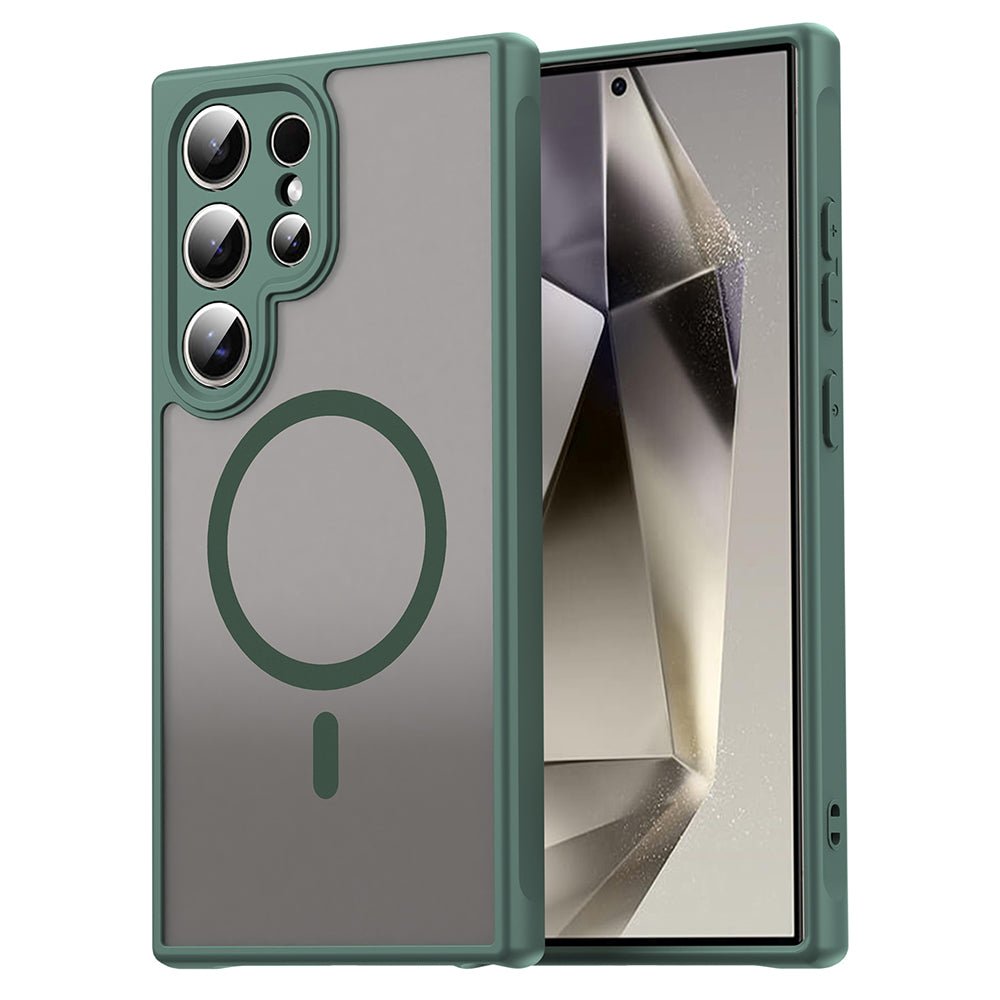 Techsuit Samsung Galaxy S24 Ultra - Σκληρή Θήκη με Πλαίσιο Σιλικόνης και MagSafe - HaloFrost II MagSafe - Green