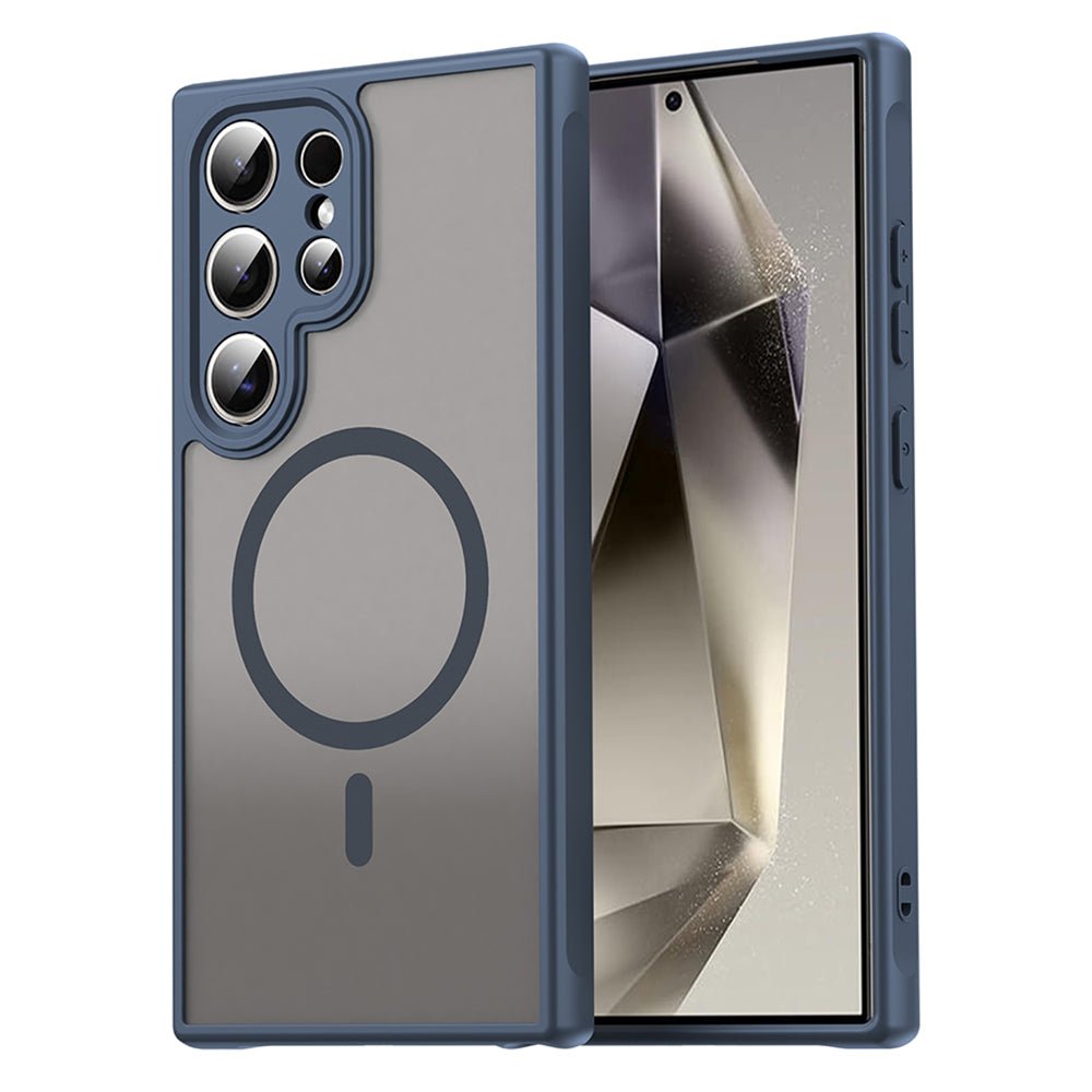 Techsuit Samsung Galaxy S24 Ultra - Σκληρή Θήκη με Πλαίσιο Σιλικόνης και MagSafe - HaloFrost II MagSafe - Navy Blue