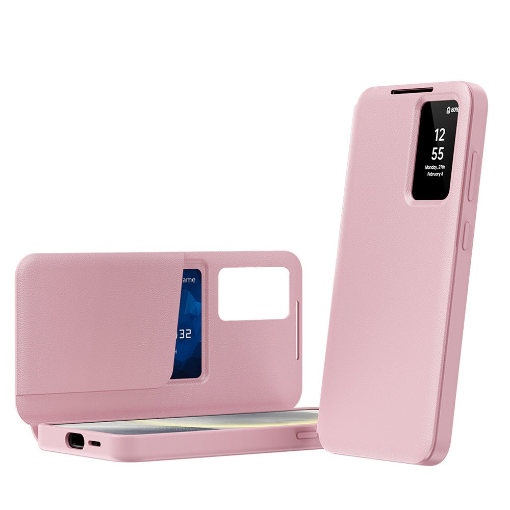 Techsuit Samsung Galaxy S24 Ultra - Θήκη Βιβλίο με Θέση για 1 Κάρτα - SmartView Series - Pink