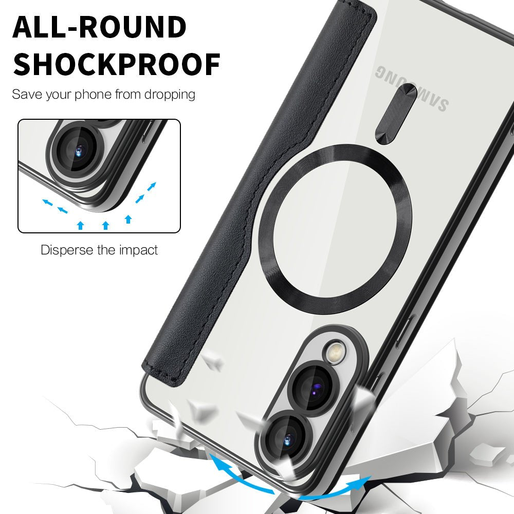 Techsuit Samsung Galaxy S25 Edge - Θήκη Βιβλίο με MagSafe με Υποδοχές Καρτών και RFID Προστασία - SmartMag Book Case - Black