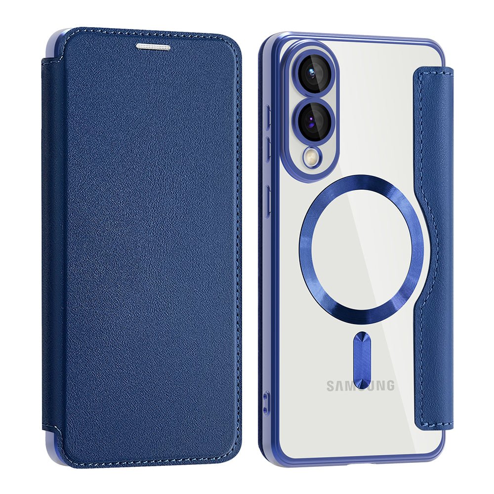 Techsuit Samsung Galaxy S25 Edge - Θήκη Βιβλίο με MagSafe με Υποδοχές Καρτών και RFID Προστασία - SmartMag Book Case - Blue