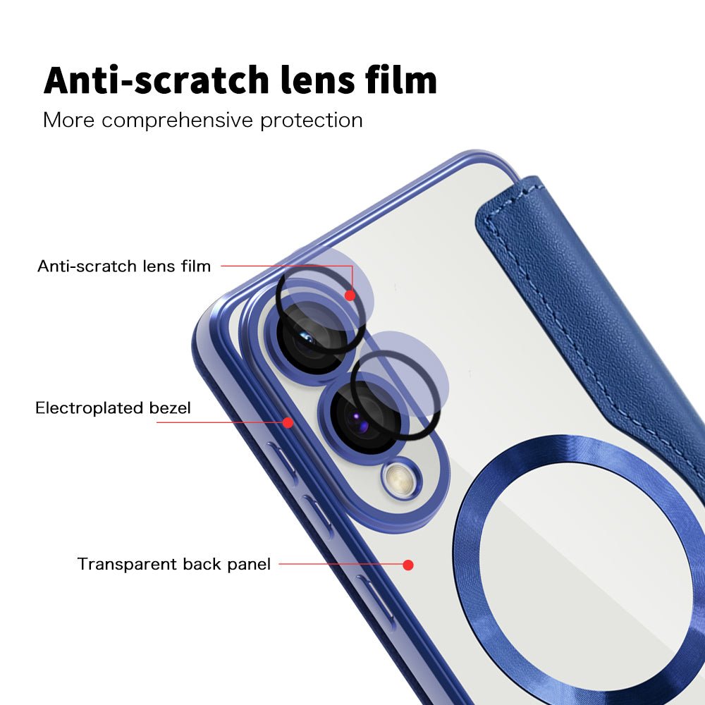 Techsuit Samsung Galaxy S25 Edge - Θήκη Βιβλίο με MagSafe με Υποδοχές Καρτών και RFID Προστασία - SmartMag Book Case - Blue