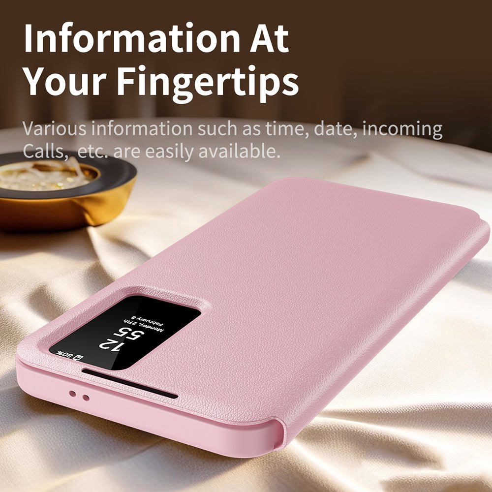 Techsuit Samsung Galaxy S25 Edge - Θήκη Βιβλίο με Θέση για 1 Κάρτα - SmartView Series - Pink