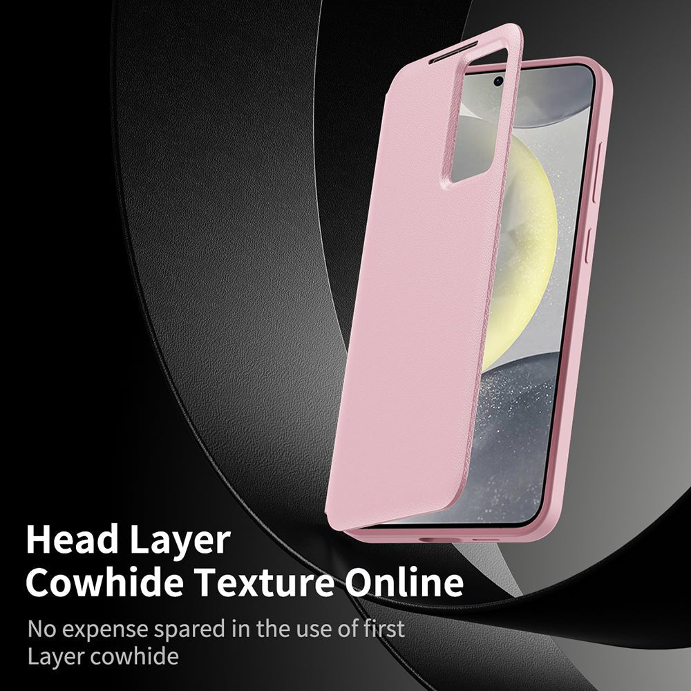 Techsuit Samsung Galaxy S25 FE - Θήκη Βιβλίο με Θέση για 1 Κάρτα - SmartView Series - Pink