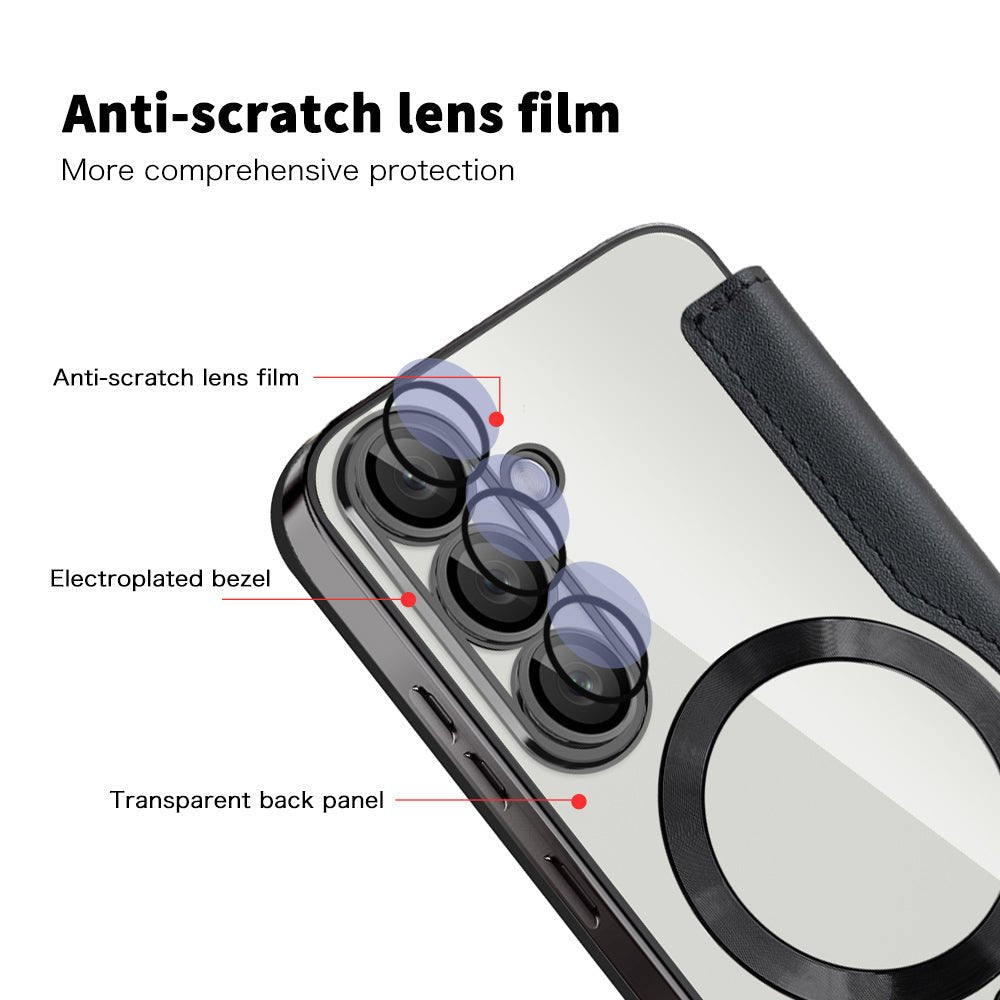 Techsuit Samsung Galaxy S25 Plus - Θήκη Βιβλίο με MagSafe με Υποδοχές Καρτών και RFID Προστασία - SmartMag Book Case - Black