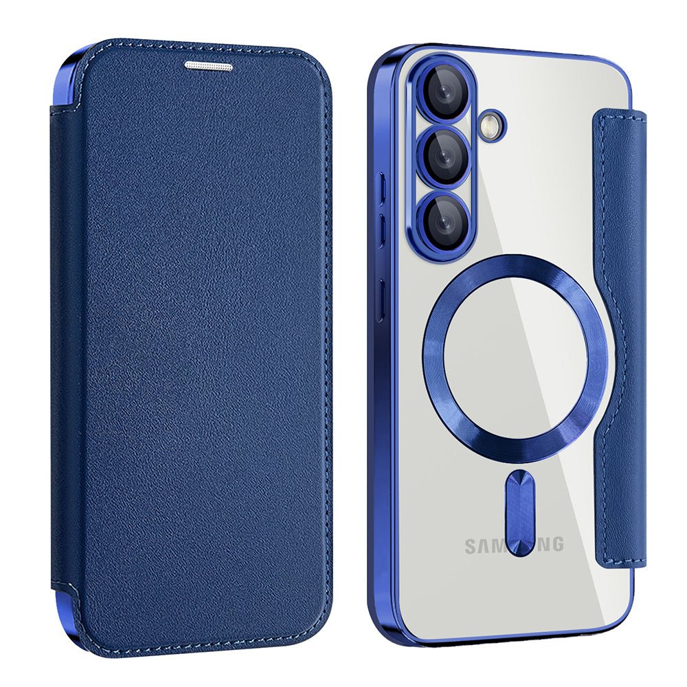 Techsuit Samsung Galaxy S25 Plus - Θήκη Βιβλίο με MagSafe με Υποδοχές Καρτών και RFID Προστασία - SmartMag Book Case - Blue