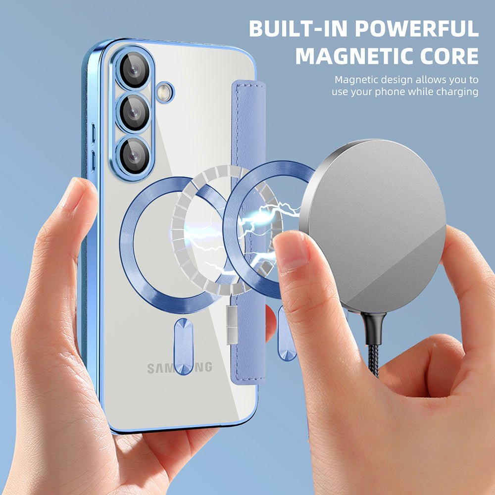 Techsuit Samsung Galaxy S25 Plus - Θήκη Βιβλίο με MagSafe με Υποδοχές Καρτών και RFID Προστασία - SmartMag Book Case - Light Blue