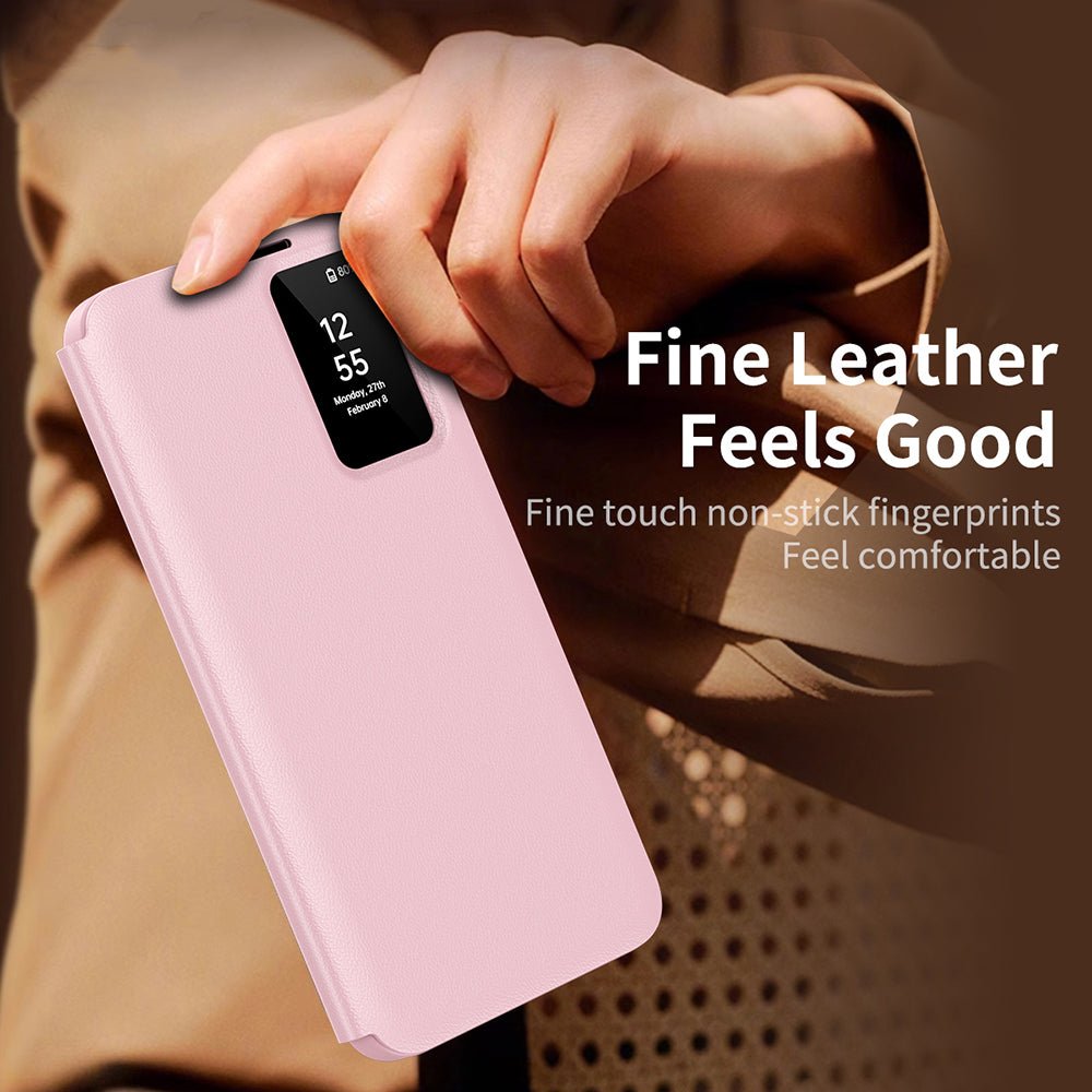 Techsuit Samsung Galaxy S25 Plus - Θήκη Βιβλίο με Θέση για 1 Κάρτα - SmartView Series - Pink