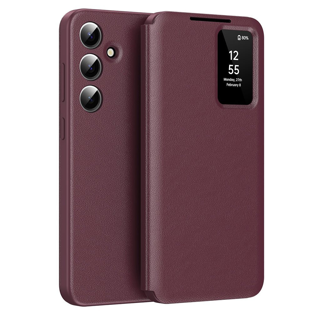 Techsuit Samsung Galaxy S25 Plus - Θήκη Βιβλίο με Θέση για 1 Κάρτα - SmartView Series - Red