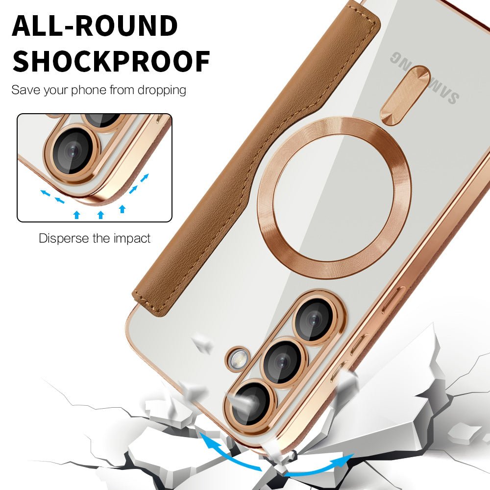 Techsuit Samsung Galaxy S25 - Θήκη Βιβλίο με MagSafe με Υποδοχές Καρτών και RFID Προστασία - SmartMag Book Case - Brown