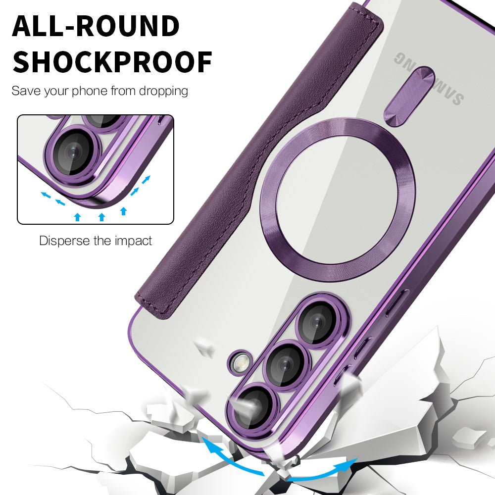 Techsuit Samsung Galaxy S25 - Θήκη Βιβλίο με MagSafe με Υποδοχές Καρτών και RFID Προστασία - SmartMag Book Case - Purple