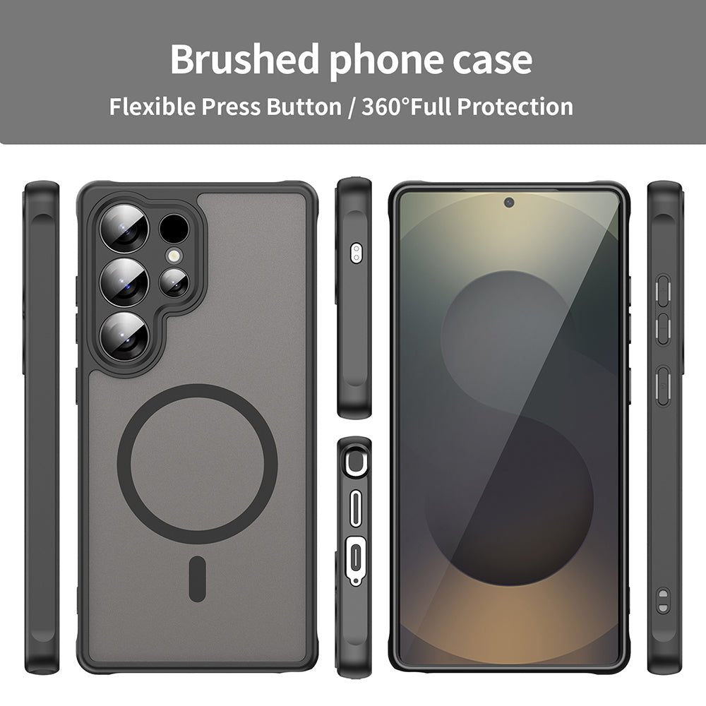 Techsuit Samsung Galaxy S25 Ultra - Σκληρή Θήκη με Πλαίσιο Σιλικόνης και MagSafe - HaloFrost II MagSafe - Black