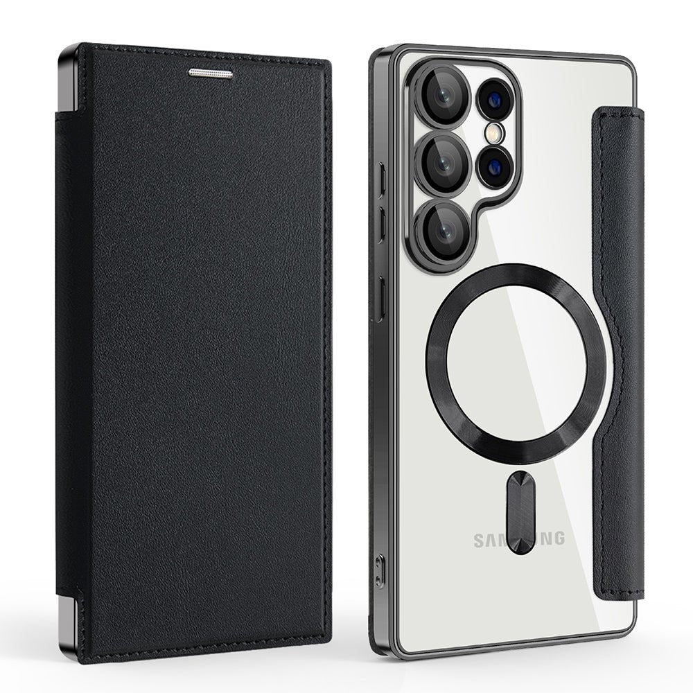Techsuit Samsung Galaxy S25 Ultra - Θήκη Βιβλίο με MagSafe με Υποδοχές Καρτών και RFID Προστασία - SmartMag Book Case - Black