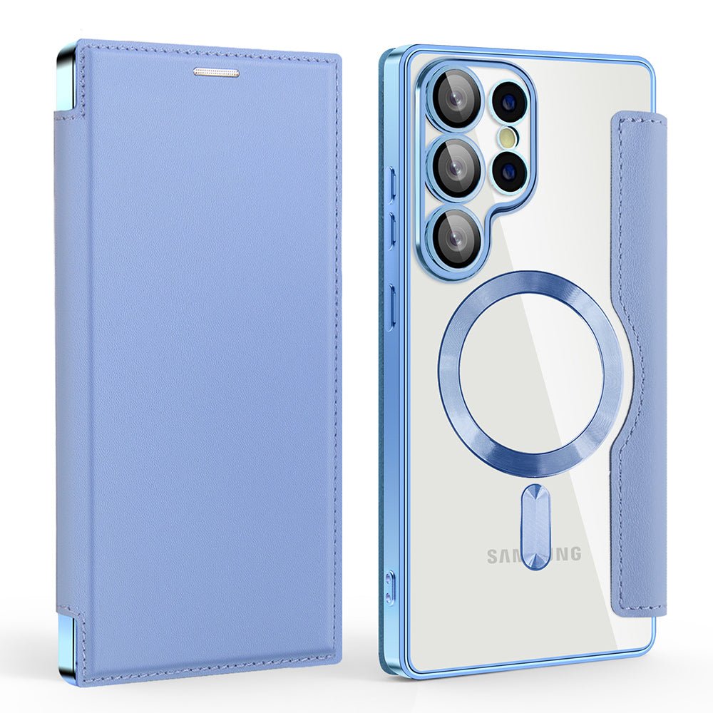 Techsuit Samsung Galaxy S25 Ultra - Θήκη Βιβλίο με MagSafe με Υποδοχές Καρτών και RFID Προστασία - SmartMag Book Case - Light Blue