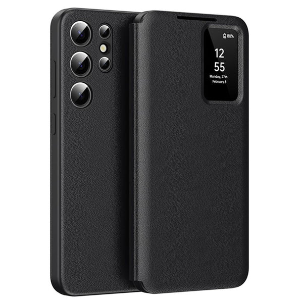 Techsuit Samsung Galaxy S25 Ultra - Θήκη Βιβλίο με Θέση για 1 Κάρτα - SmartView Series - Black
