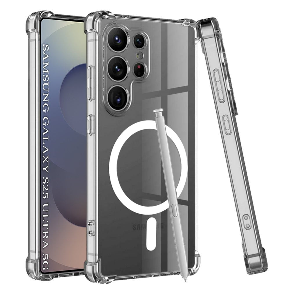 Techsuit Samsung Galaxy S25 Ultra - Θήκη Σιλικόνης με Ενισχυμένες Γωνίες και MagSafe - Shockproof Clear Silicone MagSafe - Clear