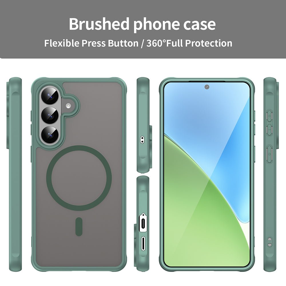 Techsuit Samsung Galaxy S26 Plus - Σκληρή Θήκη με Πλαίσιο Σιλικόνης και MagSafe - HaloFrost II MagSafe - Green