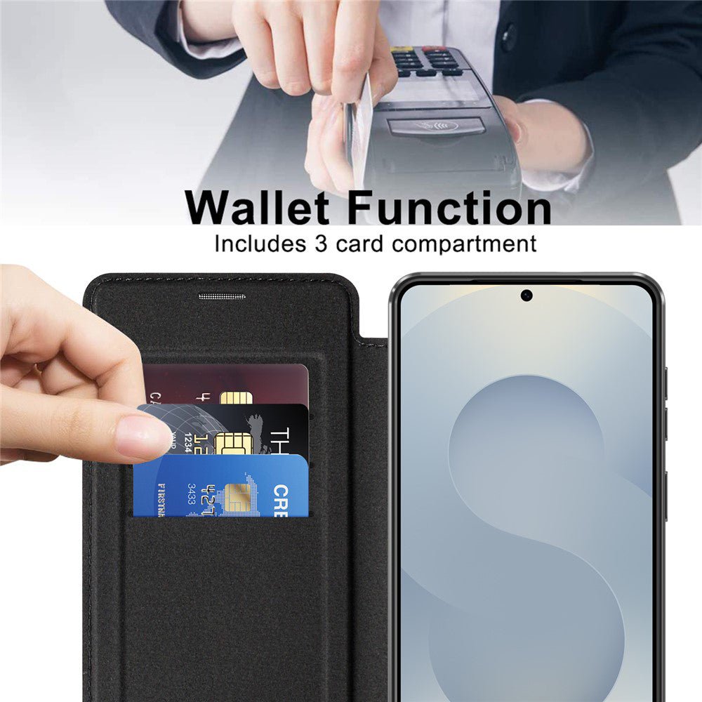 Techsuit Samsung Galaxy S26 Plus - Θήκη Βιβλίο με MagSafe με Υποδοχές Καρτών και RFID Προστασία - SmartMag Book Case - Black