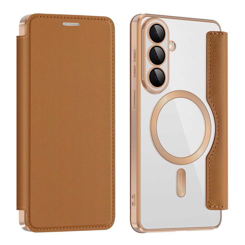 Techsuit Samsung Galaxy S26 Plus - Θήκη Βιβλίο με MagSafe με Υποδοχές Καρτών και RFID Προστασία - SmartMag Book Case - Brown