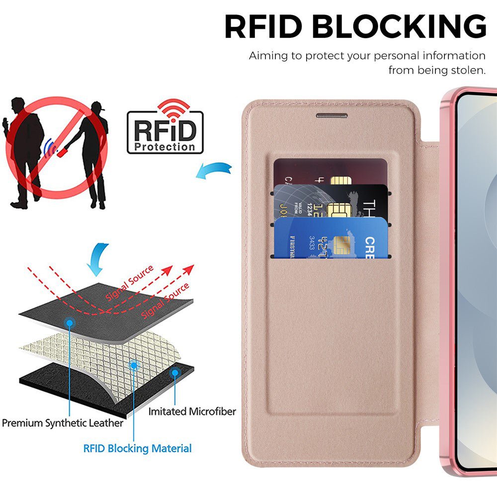 Techsuit Samsung Galaxy S26 Plus - Θήκη Βιβλίο με MagSafe με Υποδοχές Καρτών και RFID Προστασία - SmartMag Book Case - Pink