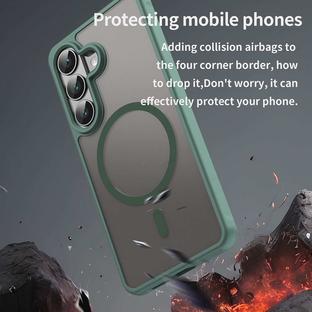 Techsuit Samsung Galaxy S26 - Σκληρή Θήκη με Πλαίσιο Σιλικόνης και MagSafe - HaloFrost II MagSafe - Green