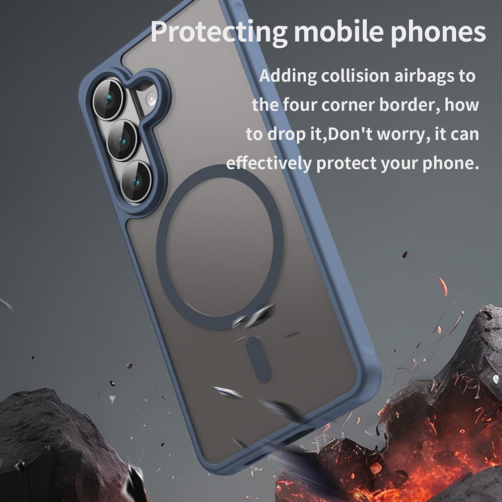 Techsuit Samsung Galaxy S26 - Σκληρή Θήκη με Πλαίσιο Σιλικόνης και MagSafe - HaloFrost II MagSafe - Navy Blue