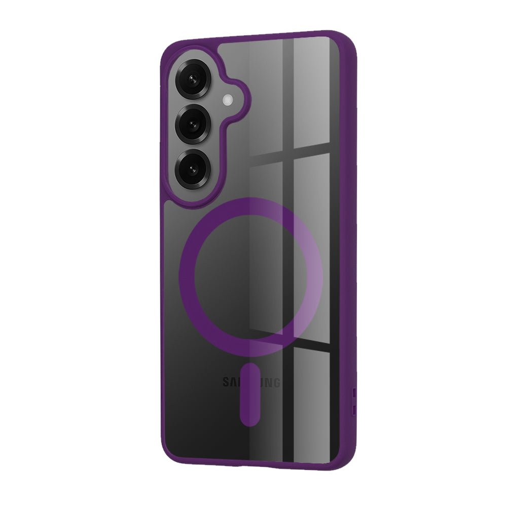 Techsuit Samsung Galaxy S26 - Σκληρή Θήκη με Πλαίσιο Σιλικόνης - MagSafe Pro - Clear / Purple