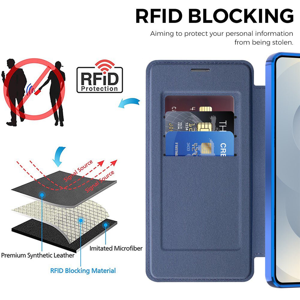 Techsuit Samsung Galaxy S26 - Θήκη Βιβλίο με MagSafe με Υποδοχές Καρτών και RFID Προστασία - SmartMag Book Case - Blue