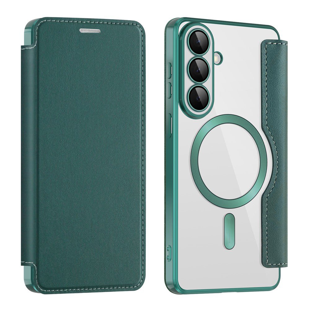 Techsuit Samsung Galaxy S26 - Θήκη Βιβλίο με MagSafe με Υποδοχές Καρτών και RFID Προστασία - SmartMag Book Case - Green