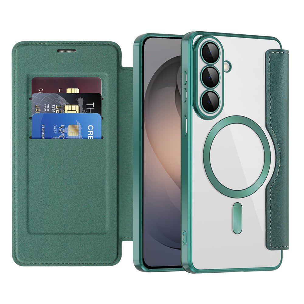 Techsuit Samsung Galaxy S26 - Θήκη Βιβλίο με MagSafe με Υποδοχές Καρτών και RFID Προστασία - SmartMag Book Case - Green