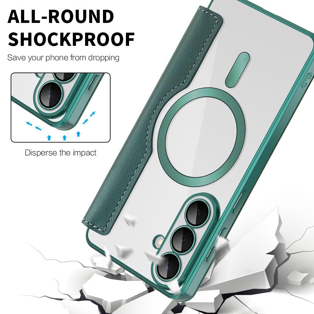 Techsuit Samsung Galaxy S26 - Θήκη Βιβλίο με MagSafe με Υποδοχές Καρτών και RFID Προστασία - SmartMag Book Case - Green
