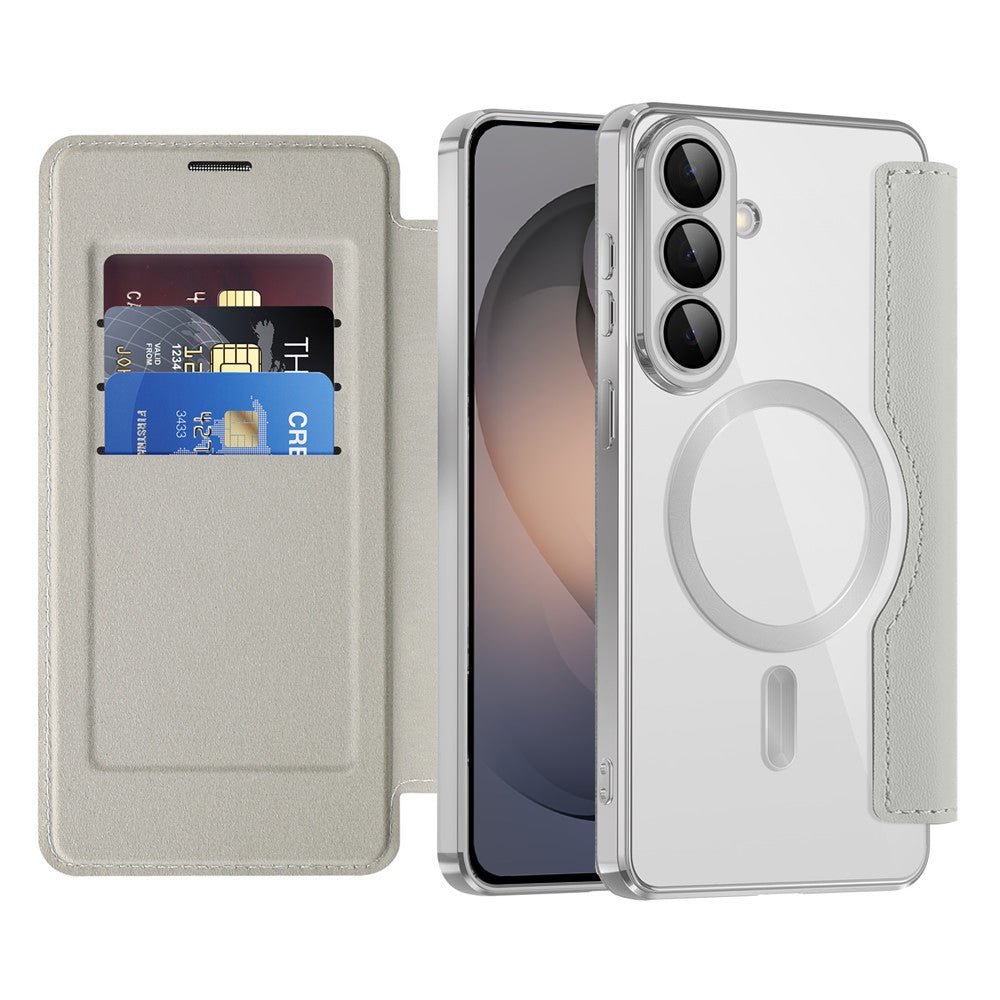 Techsuit Samsung Galaxy S26 - Θήκη Βιβλίο με MagSafe με Υποδοχές Καρτών και RFID Προστασία - SmartMag Book Case - Grey
